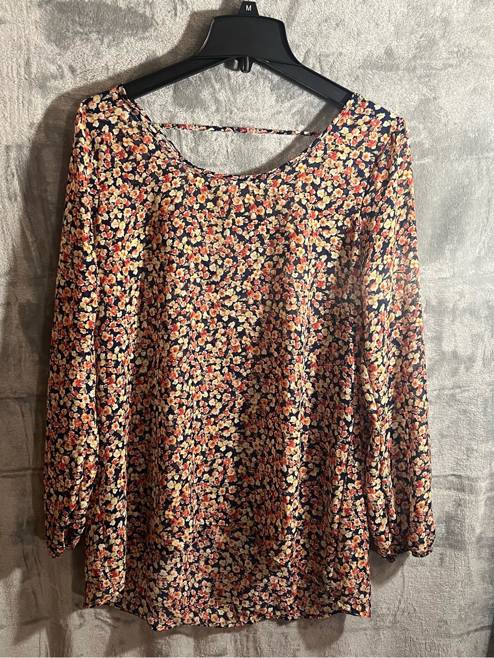 Charlies Navy Floral Long-Sleeve Tunic